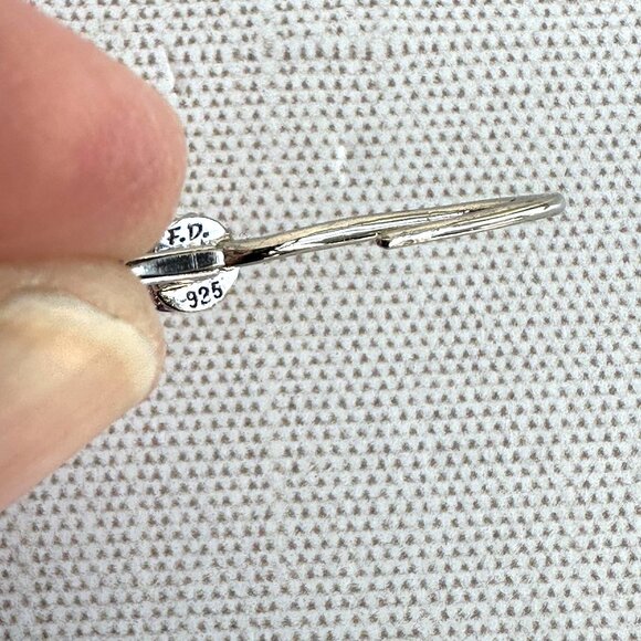 Sterling Silver Drop Earrings With Amethyst Stones For Pierced Ears 1" - Picture 6 of 11